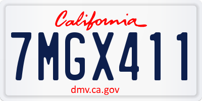 CA license plate 7MGX411