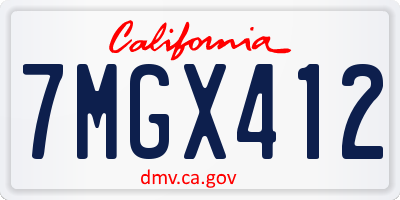 CA license plate 7MGX412