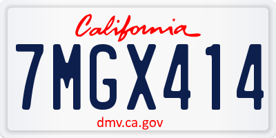 CA license plate 7MGX414
