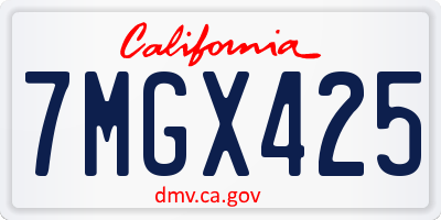 CA license plate 7MGX425