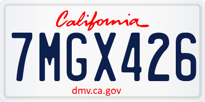 CA license plate 7MGX426