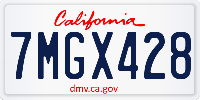 CA license plate 7MGX428