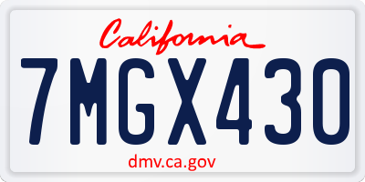 CA license plate 7MGX430