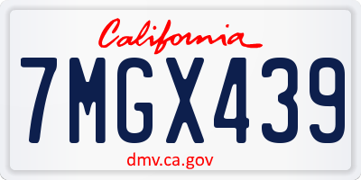 CA license plate 7MGX439