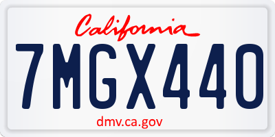 CA license plate 7MGX440