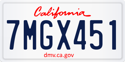 CA license plate 7MGX451