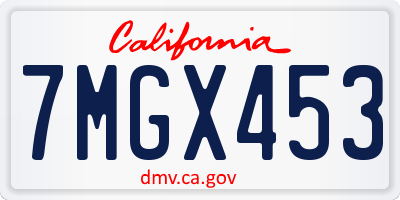 CA license plate 7MGX453
