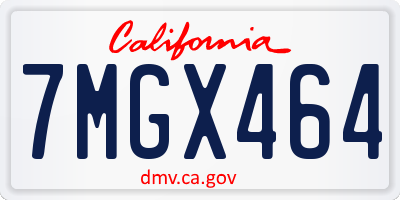 CA license plate 7MGX464