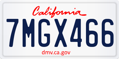 CA license plate 7MGX466