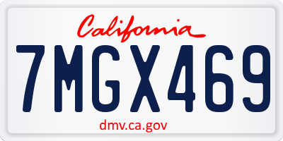 CA license plate 7MGX469