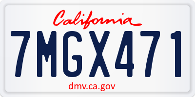CA license plate 7MGX471