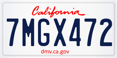 CA license plate 7MGX472