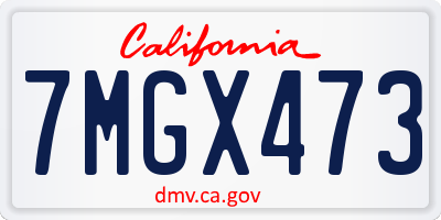 CA license plate 7MGX473