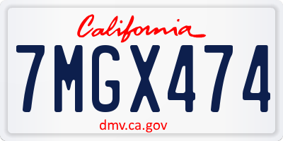 CA license plate 7MGX474