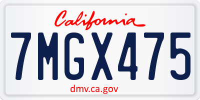 CA license plate 7MGX475