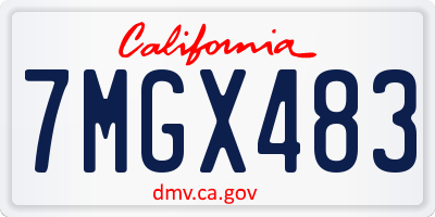 CA license plate 7MGX483