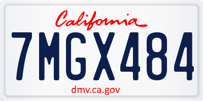 CA license plate 7MGX484