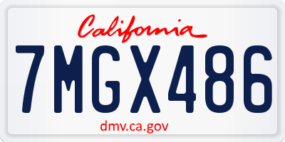 CA license plate 7MGX486