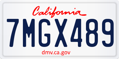 CA license plate 7MGX489