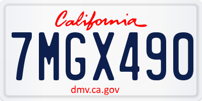 CA license plate 7MGX490