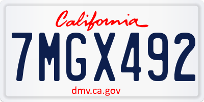 CA license plate 7MGX492