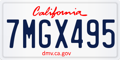 CA license plate 7MGX495