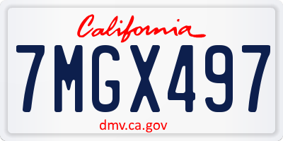 CA license plate 7MGX497
