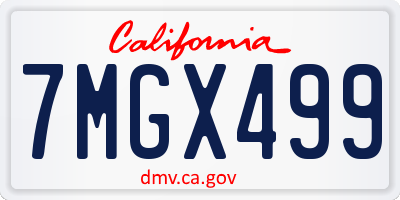 CA license plate 7MGX499