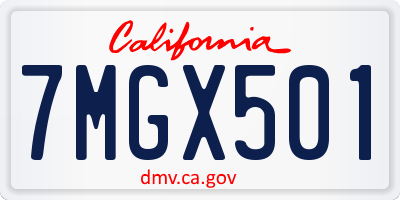 CA license plate 7MGX501