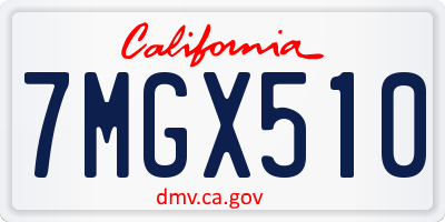 CA license plate 7MGX510