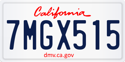 CA license plate 7MGX515