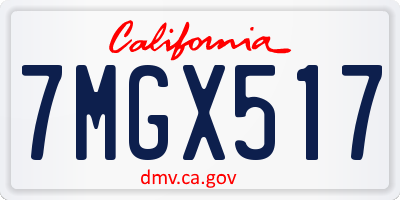 CA license plate 7MGX517