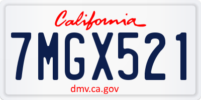 CA license plate 7MGX521