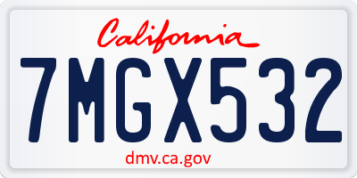 CA license plate 7MGX532