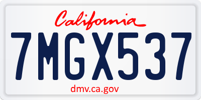 CA license plate 7MGX537