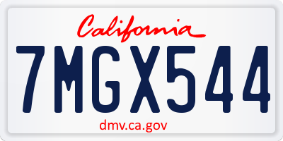 CA license plate 7MGX544