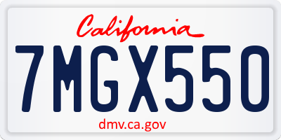 CA license plate 7MGX550