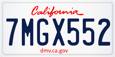 CA license plate 7MGX552