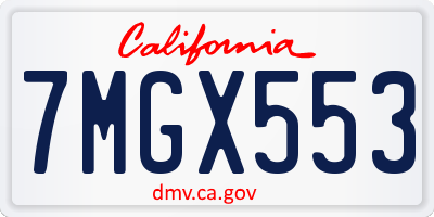 CA license plate 7MGX553
