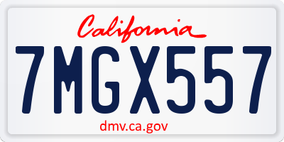 CA license plate 7MGX557