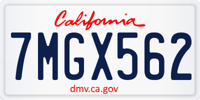 CA license plate 7MGX562