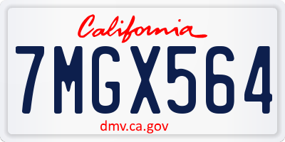 CA license plate 7MGX564