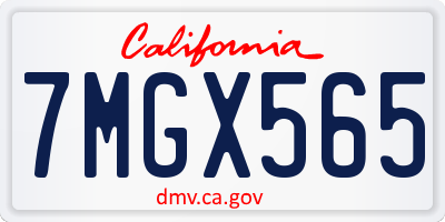 CA license plate 7MGX565