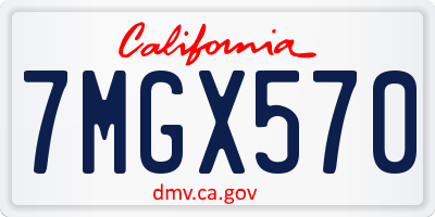CA license plate 7MGX570