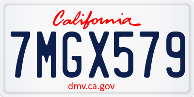 CA license plate 7MGX579