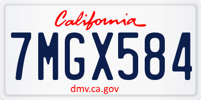 CA license plate 7MGX584