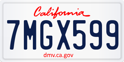 CA license plate 7MGX599