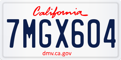 CA license plate 7MGX604