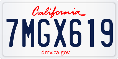 CA license plate 7MGX619