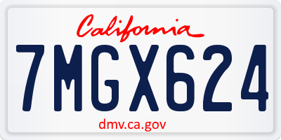 CA license plate 7MGX624